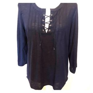 ❇️ Verve Ami, Blue Lace up top, Size M